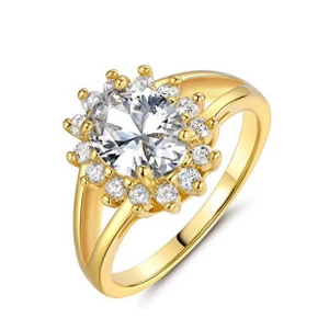 China Women Oval Rhinestone Ring Gold Tone Jewelry Factory in China Hersteller