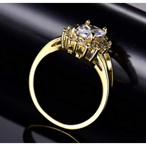 Women Oval Rhinestone Ring Gold Tone Jewelry Factory in China