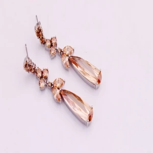 Women's fashion long eardrop wholesale supplier colorful high-end zircon long dangle drop earrings fashion earring