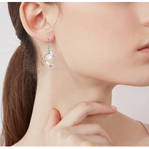 Womens Sterling Sliver Teardrop Freshwater Pearl Drop Dangle Earrings Manufacturer