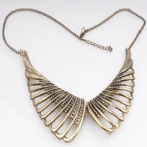 antique choker necklace metal casting angel s wing necklaces