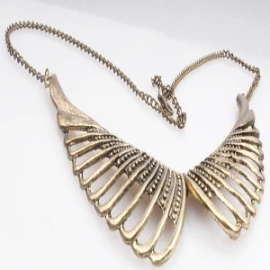 antique choker necklace metal casting angel s wing necklaces