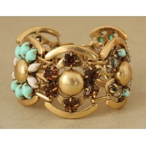 antique gold free seed bead bracelet necklace jewelry set JS002