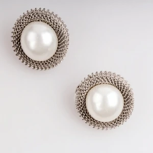 big twisted wire latest design of pearl earrings E30039
