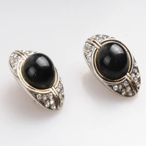black diamond wholesale acrylic clip on earrings E30019