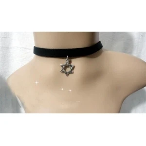 cheap chunky star of david choker pendant necklace TBN010