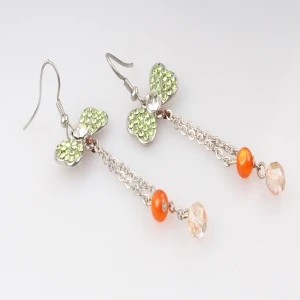 cheap colorful crystal drop beaded dangling earrings E30069