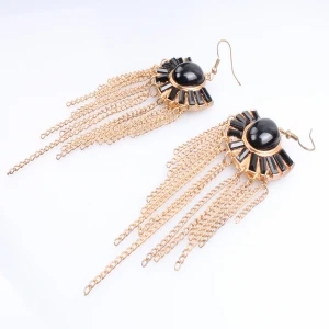 cheap dangling chains tassel ear piercing earrings E30034