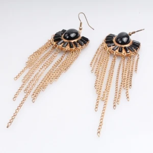 cheap dangling chains tassel ear piercing earrings E30034