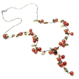 cheap latest design lariat gold coin beads necklace N90094