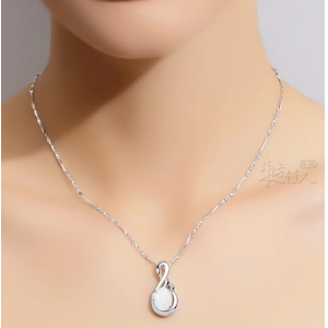 cheap price white gemstone pendant 925 sliver necklace jewelry wholesale