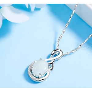 cheap price white gemstone pendant 925 sliver necklace jewelry wholesale