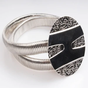 cheap silver mens metal plate tattoo waist belt BT60014