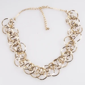 circless link gold statement choker necklace N90358