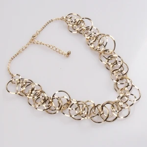 circless link gold statement choker necklace N90358