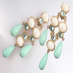 color change teardrop round shaped resin diamond drop earrings