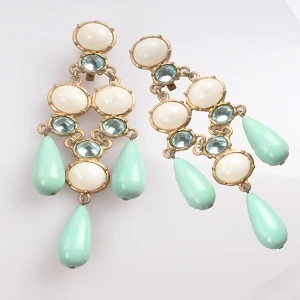 color change teardrop round shaped resin diamond drop earrings