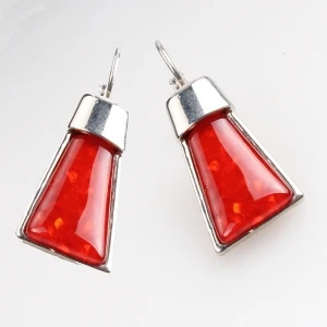 colorful plating silver english lock piercing earrings E30052