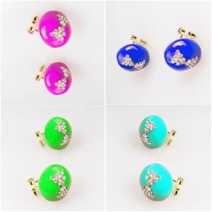 Cina crystal butterfly cheap wholesale stud earrings E30021 produttore