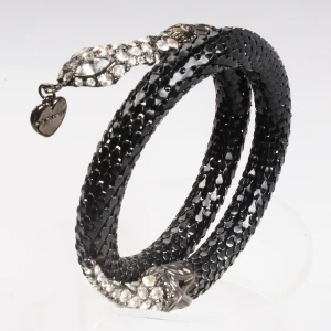 crystal heart sex snake bangle bracelet B10136