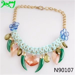 China crystal sex horn heart of the ocean charmed necklace N90107 fabricante