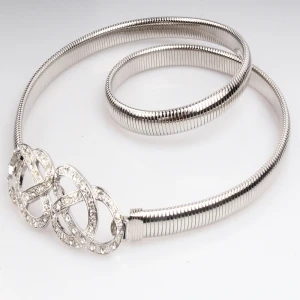 custom elastic bridal rhinestone belt waistband BT60028