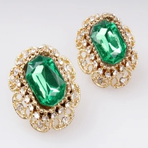 ebay gold crystal wholesale clip earrings E30037