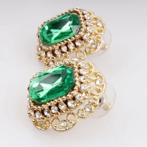ebay gold crystal wholesale clip earrings E30037