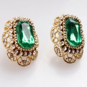 ebay gold crystal wholesale clip earrings E30037