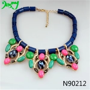 Китай ethnic resin flower China factory shourouk necklace N90212 производителя
