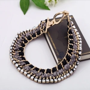 fake gold jewelry acrylic chain link costume necklace N90230