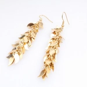 Китай fancy drop small gold jhumka leaf shape piercing earring производителя