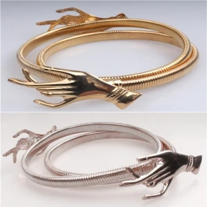fancy stretch hand jewelry gold metal waist belt BT60005
