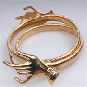 fancy stretch hand jewelry gold metal waist belt BT60005