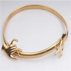 fancy stretch hand jewelry gold metal waist belt BT60005