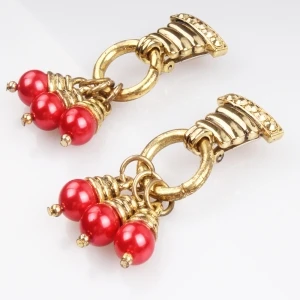 fashion accssory gold cherry earrings