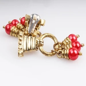 fashion accssory gold cherry earrings