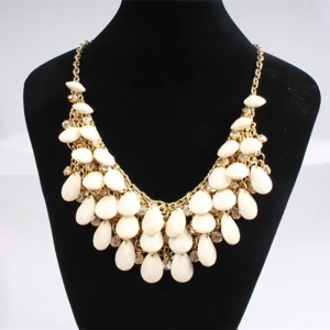 fashion alloy beaded 2014 wholesale chunky statement necklaces