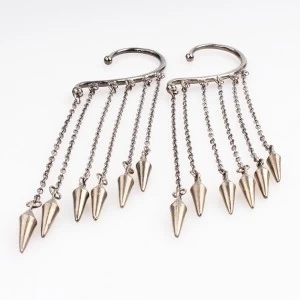 Китай fashion antique brass long drop dangle chains cuff earrings производителя