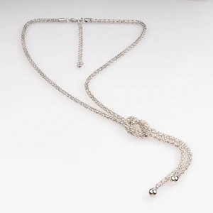 fashion couple gold chain platinum tassel necklace N90289