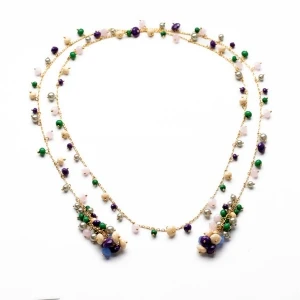 fashion handmade long hipanema beaded costume necklace STN009