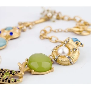 fashion indian pearl beads flower choker necklace STN010