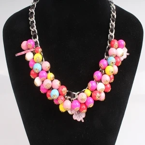 fashion jewelry chunky colorful bead choker necklace N90093