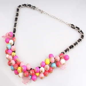 fashion jewelry chunky colorful bead choker necklace N90093