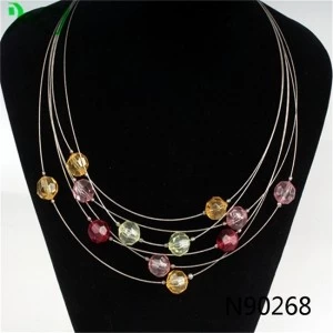Китай fashion jewelry colorful hipanema beads choker necklace N90268 производителя