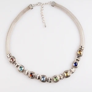 fashion jewelry colorful rhinestone choker necklace N90361