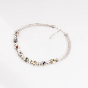fashion jewelry colorful rhinestone choker necklace N90361