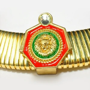 Fashion jewelry fancy goose roar stretch elasticity metal chain elegant unique design necklace made with crystals from swarovski