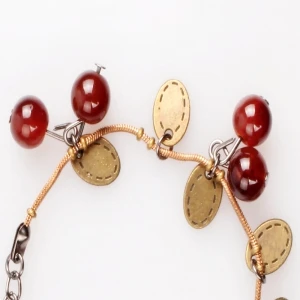 fashion jewelry gold chain charm glass bead bracelet B10156