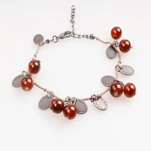 China fashion jewelry gold chain charm glass bead bracelet B10156 manufacturer